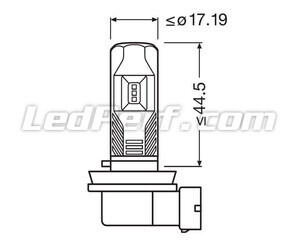 Conjunto de los Dimensiones del bombilla led H11 Osram LEDriving HL Easy para Antinieblas