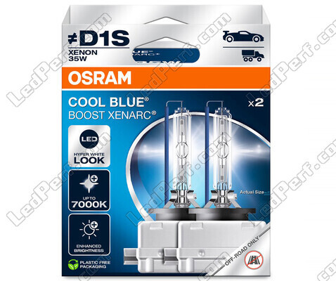 Bombillas Xenón D1S Osram Xenarc Cool Blue Boost 7000K ref: 66140CBB-H2B en el envase de 2 bombillas