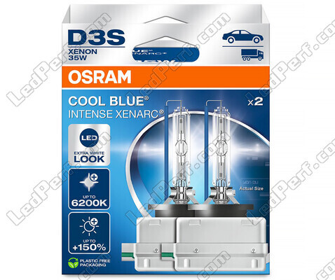 Par de bombillas de xenón D3S Osram Xenarc Cool Blue Intense 6200K en su empaque - 66340CBN-2HB