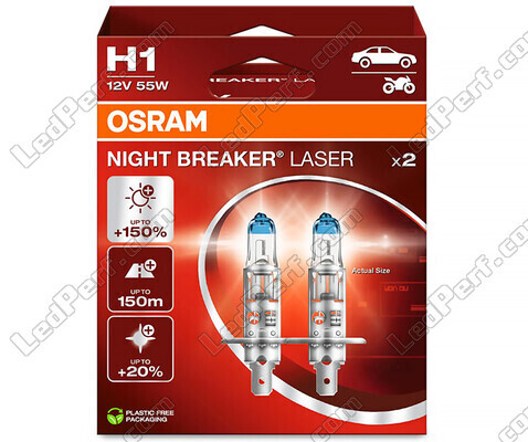 Pack de 2 bombillas H1 Osram Night Breaker Laser +150% - 64150NL-2HB