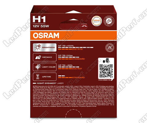 Pack de 2 bombillas H1 Osram Night Breaker Laser +150% - 64150NL-2HB