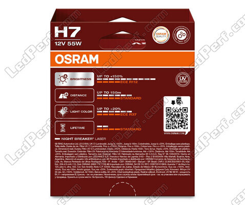 Pack de 2 bombillas H7 Osram Night Breaker Laser +150% - 64210NL-2HB