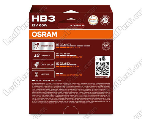 Pack de 2 bombillas HB3 Osram Night Breaker Laser +150% - 9005NL-2HB