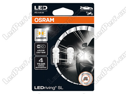 Bombillas de LED naranjas W5W / WY5W Osram LEDriving® SL - W2.1x9.5d