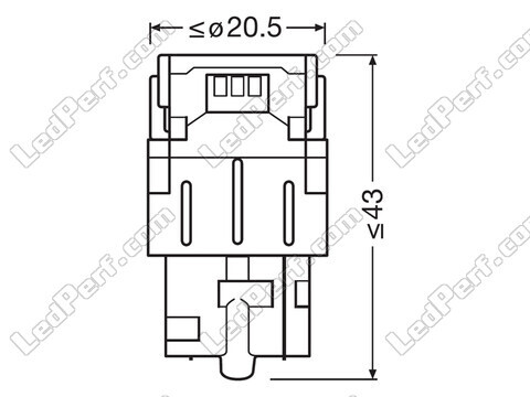 Bombillas de LED naranjas W21W / WY21W Osram LEDriving® SL - W3x16d