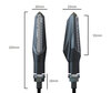 Dimensiones de los intermitentes LED dinámicos 3 en 1 para Peugeot Trekker 50